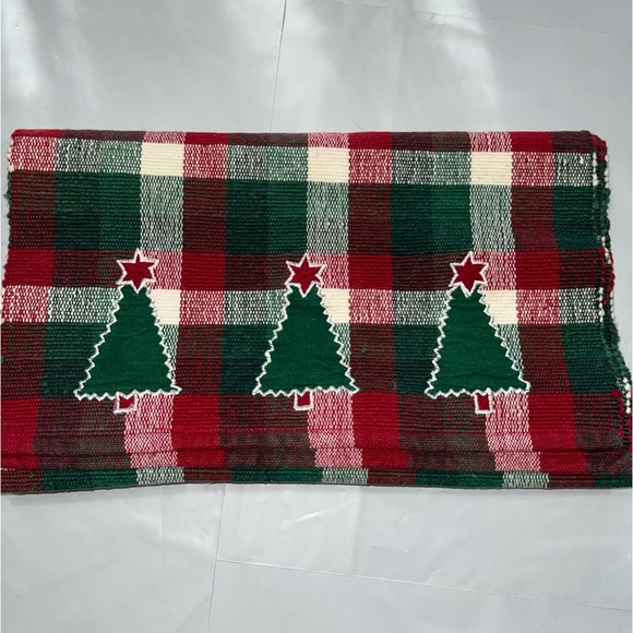 Red Green Long Table Runner Martha Stewart Winter Jubilee  14" x 70" 2002 Cotton - Picture 11 of 11